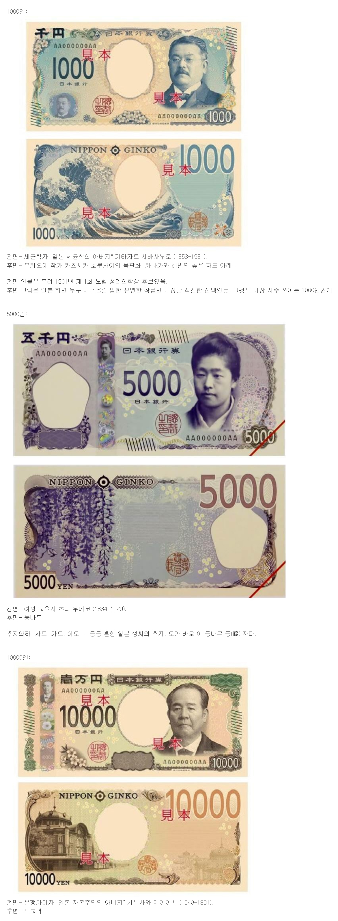 2024년부터 바뀌는 일본 지폐 신권.jpg