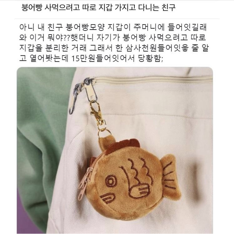 붕어빵 지갑 가지고 다니는 친구