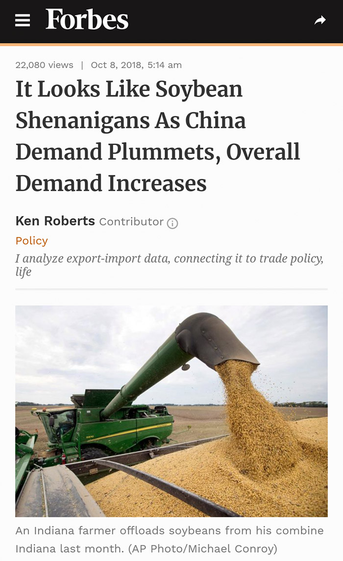 American Soybean Farms Subjected to Chinese Tariffs