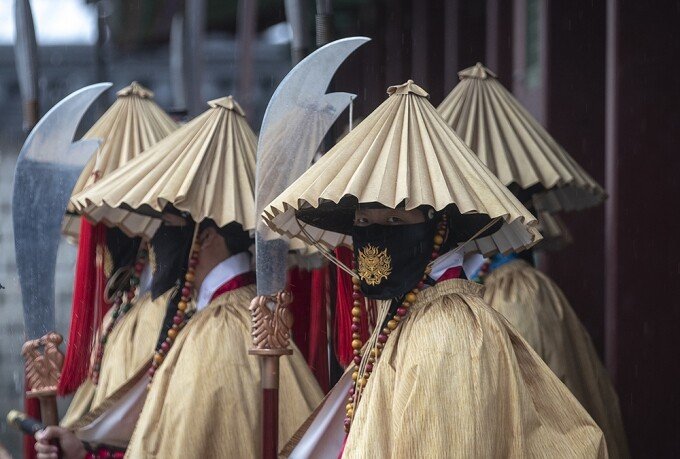 경복궁 한국 전통 군사 비옷 개간지