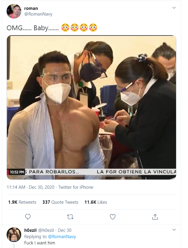 a crazy vaccination on Twitter