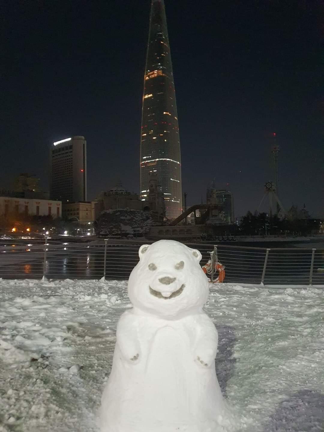 a mouth-watering snowman