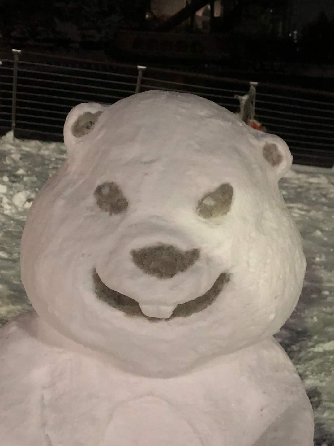 a mouth-watering snowman