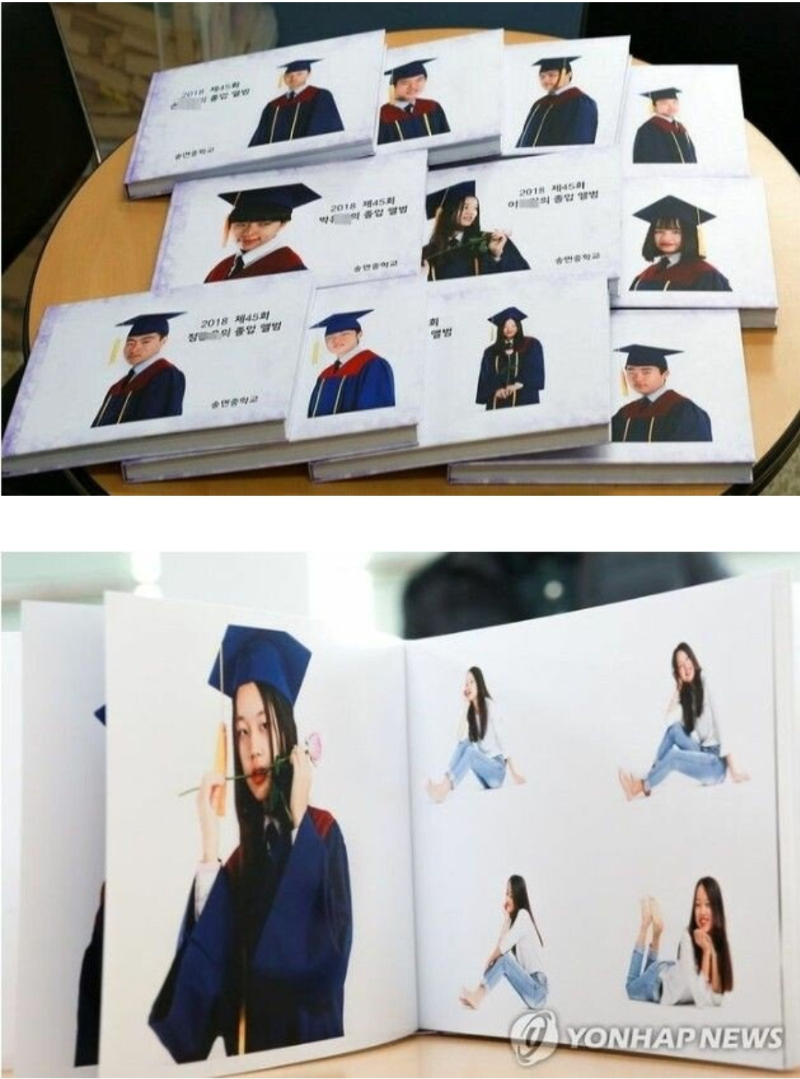 The school that made the graduation album a personal photo book for students.