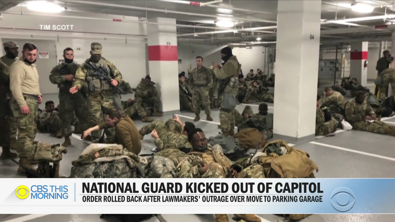 American soldiers kicked out of the parking lot at the end of the inauguration.