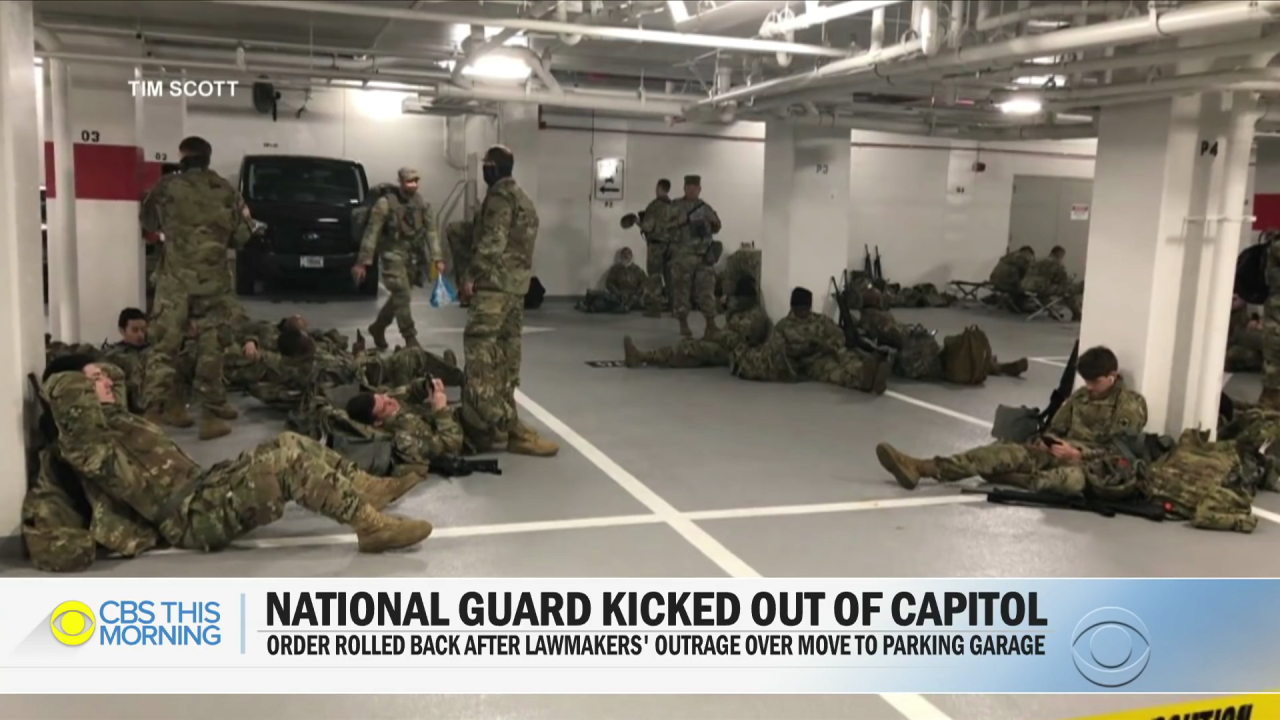 American soldiers kicked out of the parking lot at the end of the inauguration.