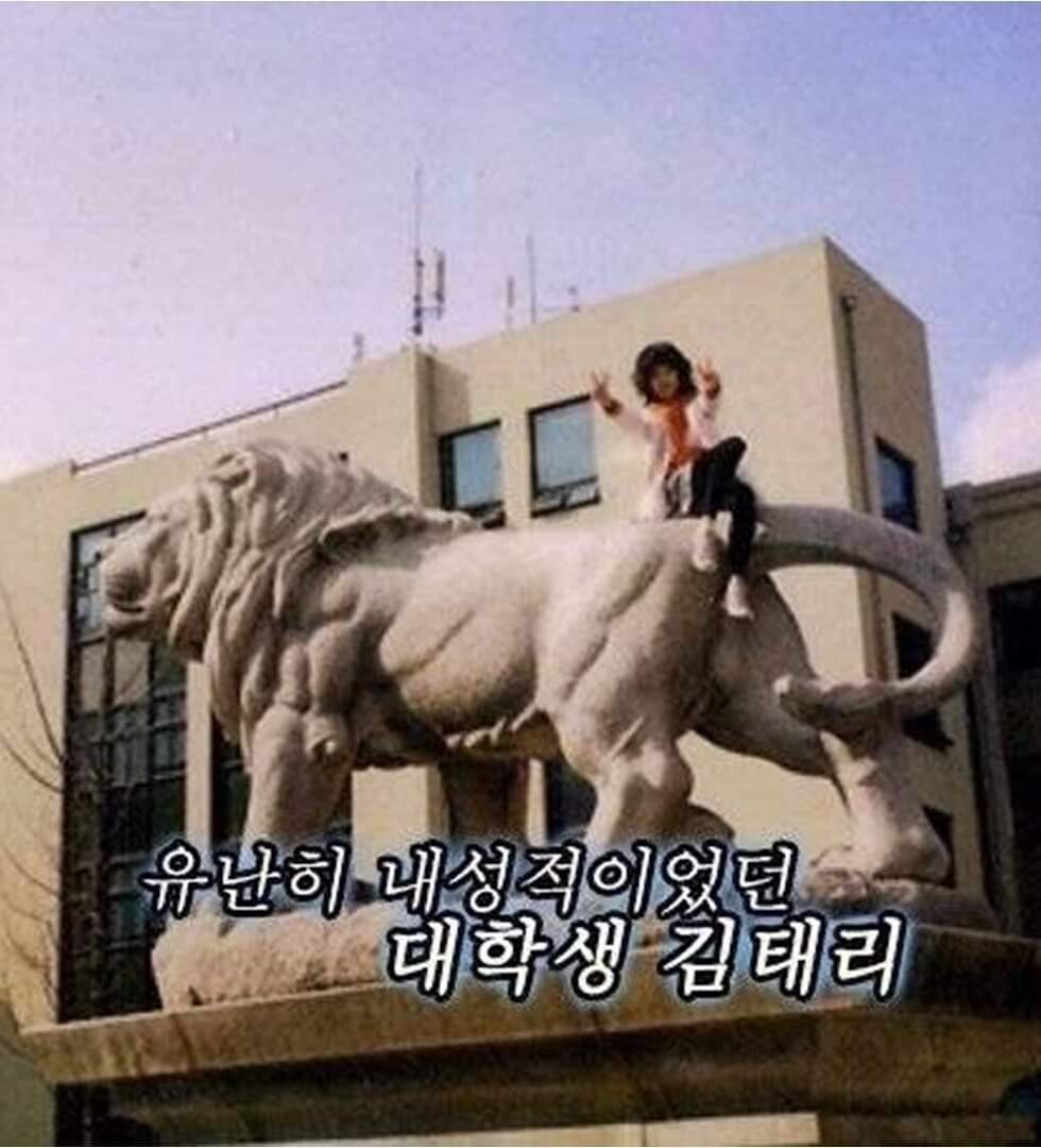 The reason why Kim Tae-ri, who was especially introverted, climbed the lion statue of Kyung Hee University.