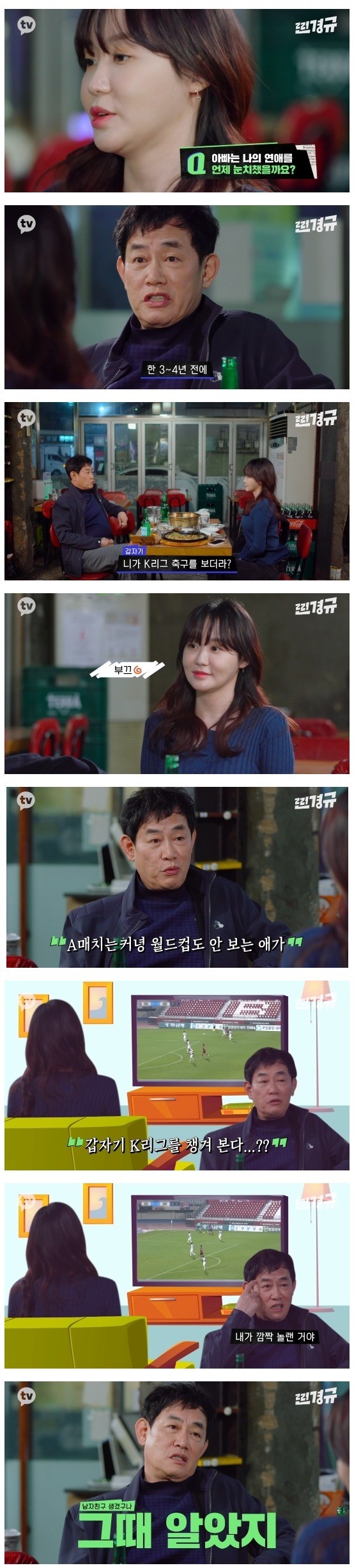 The moment Lee Kyung-kyu noticed his daughter's relationship,
