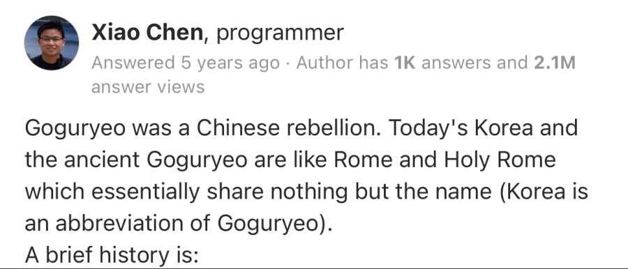Koguryo is a Chinese rebel.