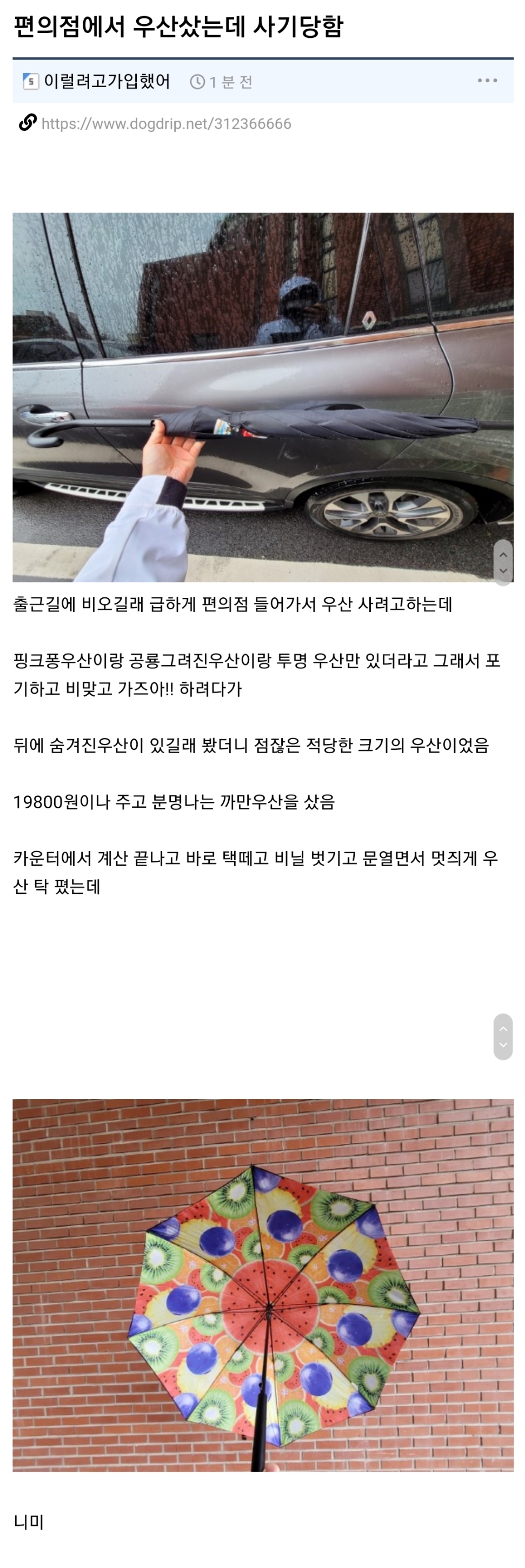 편의점에서 우산 샀는데 사기당함.jpg