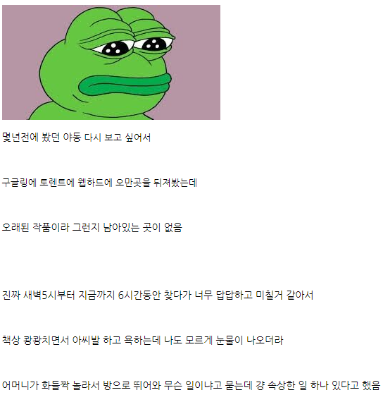 야동 찾는데 눈물이 나더라.jpg