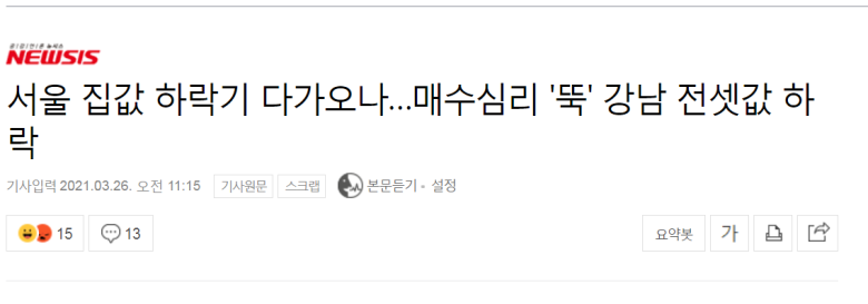 집값 떨어져서 시민들 발 동동