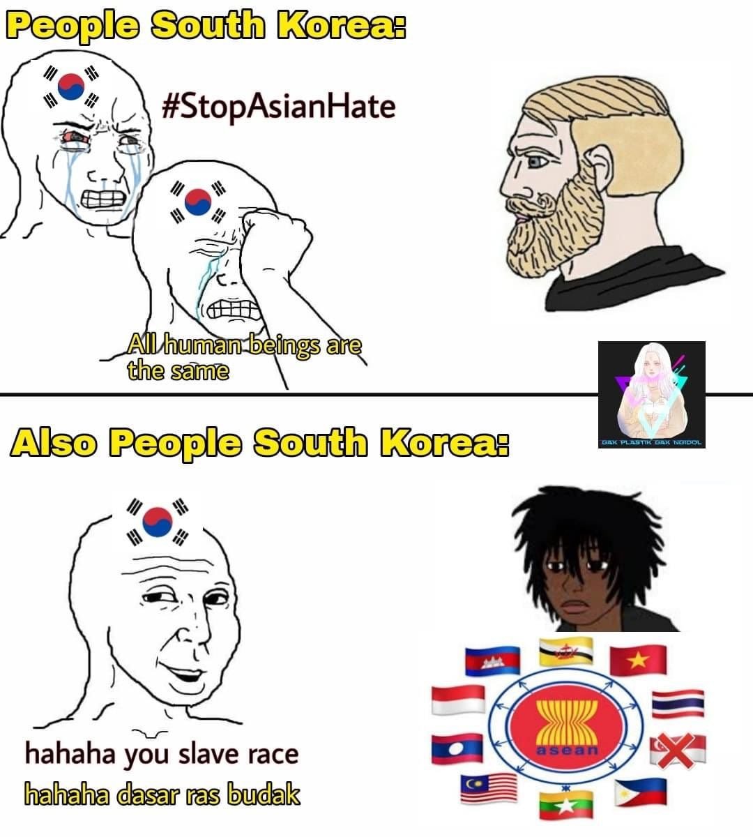 동남아 네티즌 사이에서 돌고있는 한국인 인종차별 밈