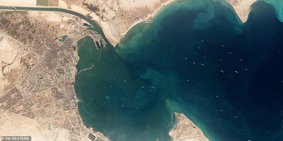 Satellite images of the Suez Canal