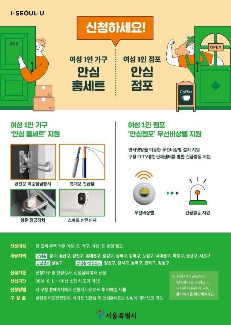 Support for single-person households and store security products in Seoul