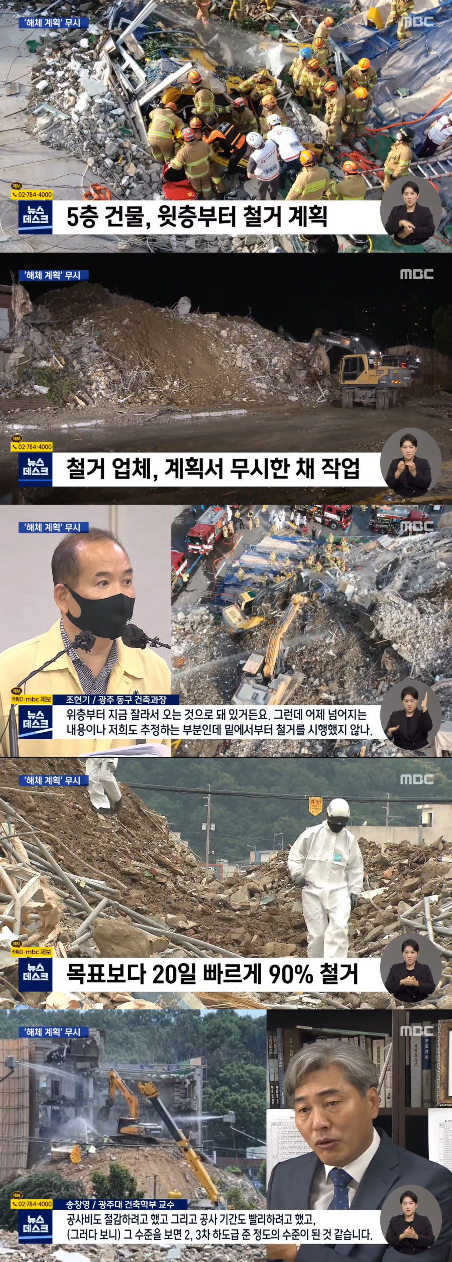 Reason for the collapse of the demolition building in Gwangju