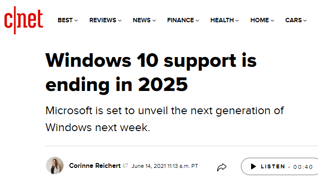 (Rumor)Windows 10, to end support in October 2025.jpg
