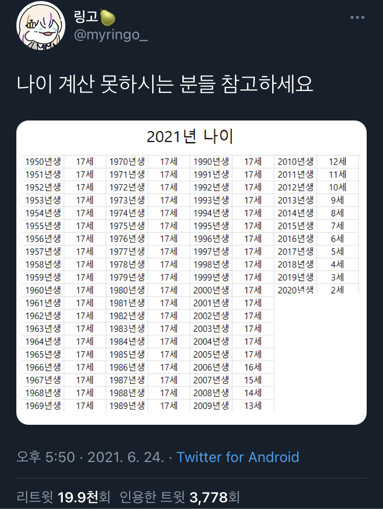 자기 나이 계산 못하는 사람들 참고해라.jpg