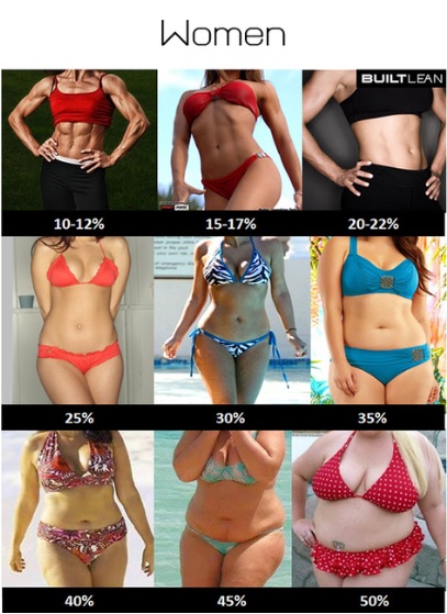 Body changes with body fat rates