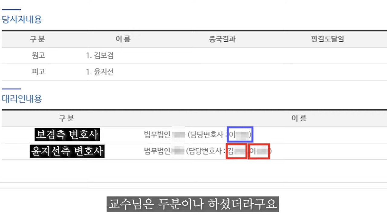 윤지선이 고용한 변호사 커리어