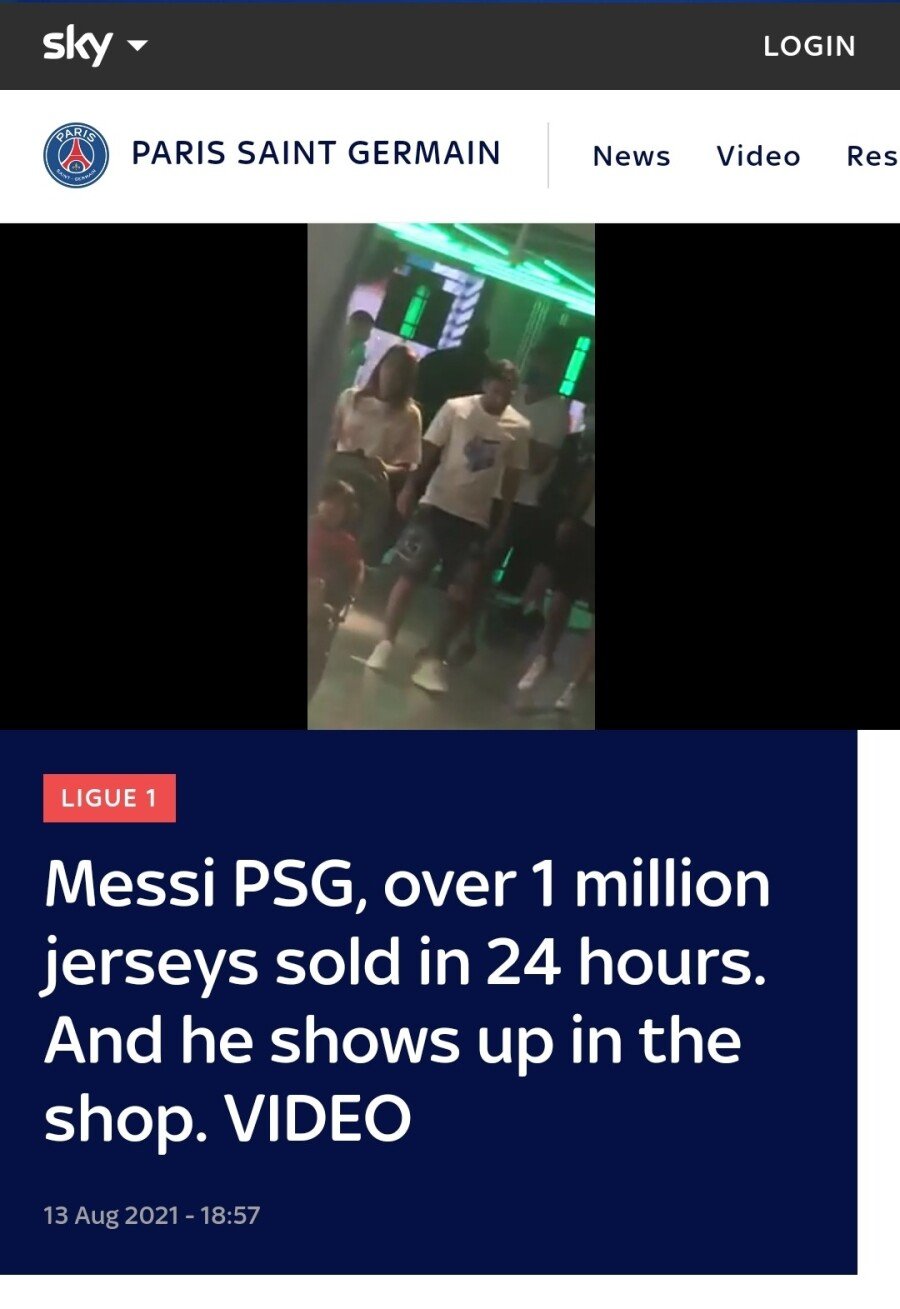 It's fake news that Messi, who moved to France, sold 830,000 uniforms.