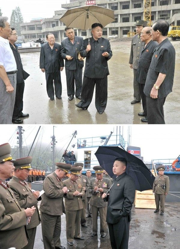 Kim Jong Un knows how to use an umbrella alone 김정은