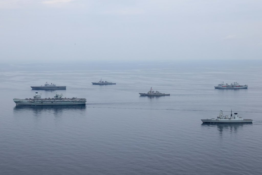 Photographs of a joint exercise between South Korea and the United Kingdom released by the Royal Navy.