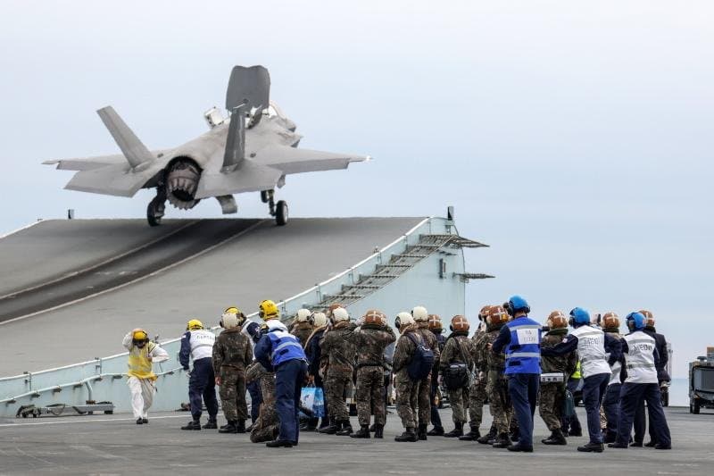 Photographs of a joint exercise between South Korea and the United Kingdom released by the Royal Navy.