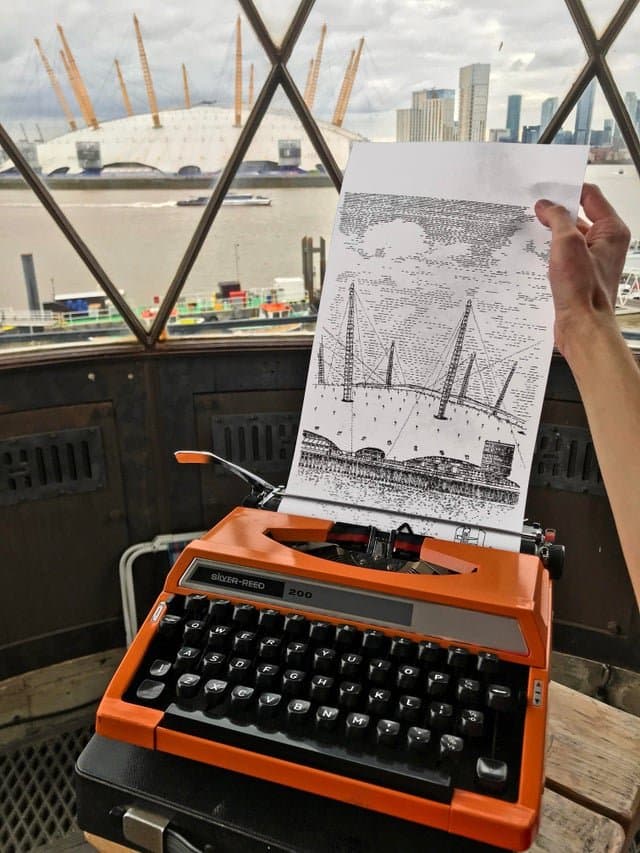 An artist who draws with a typewriter.