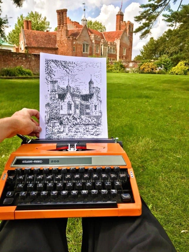 An artist who draws with a typewriter.