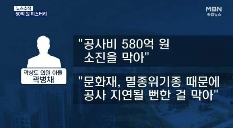 Due to the endangered species of cultural properties, the disclosure was almost delayed, preventing construction costs from exhausting 58 billion won.