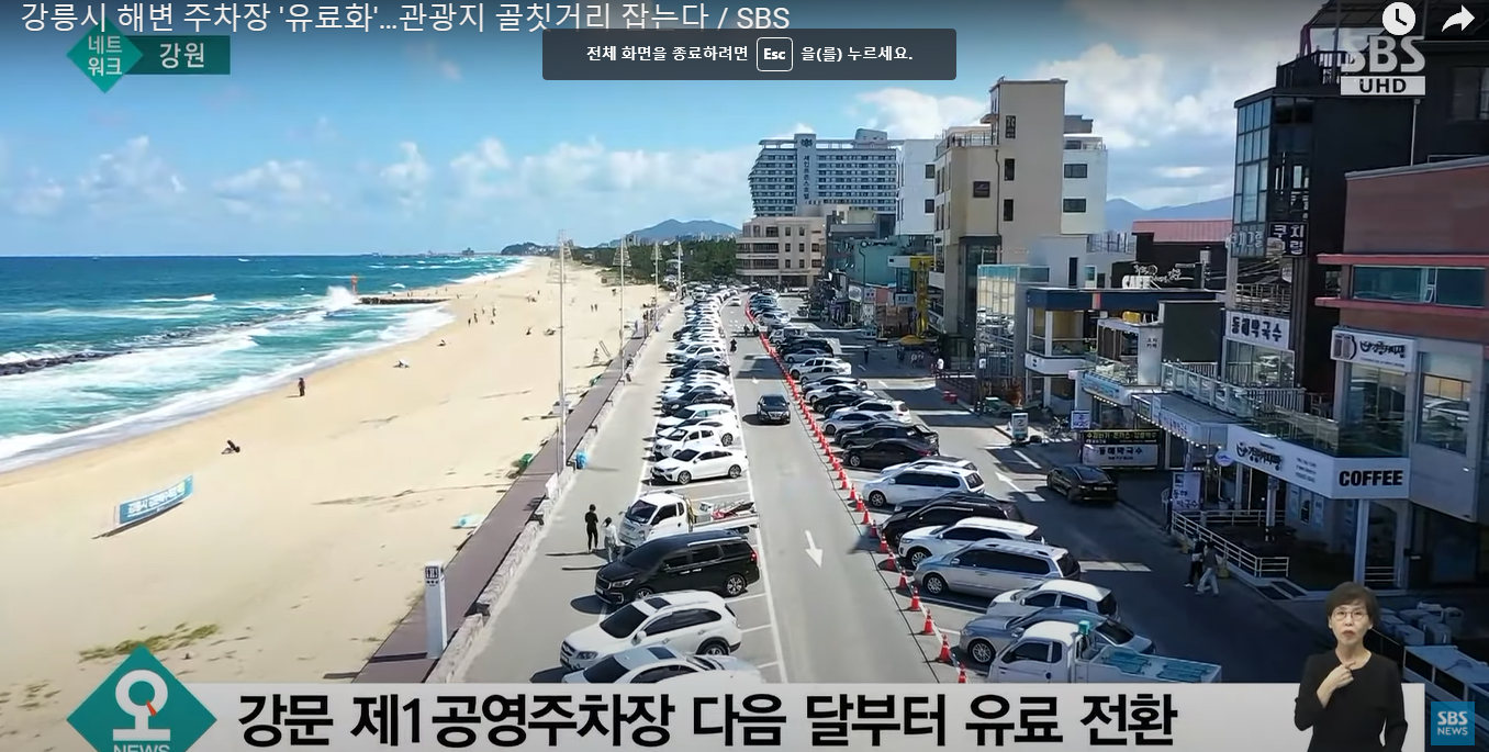 The reason why free parking lots in Gangneung-si are charged.