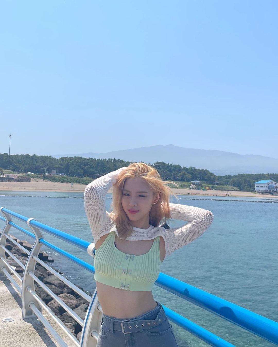 ITZY went to the beach in Jeju Island.