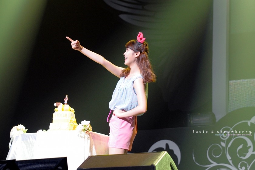 Pink skirt for IU's 1004th day anniversary event.