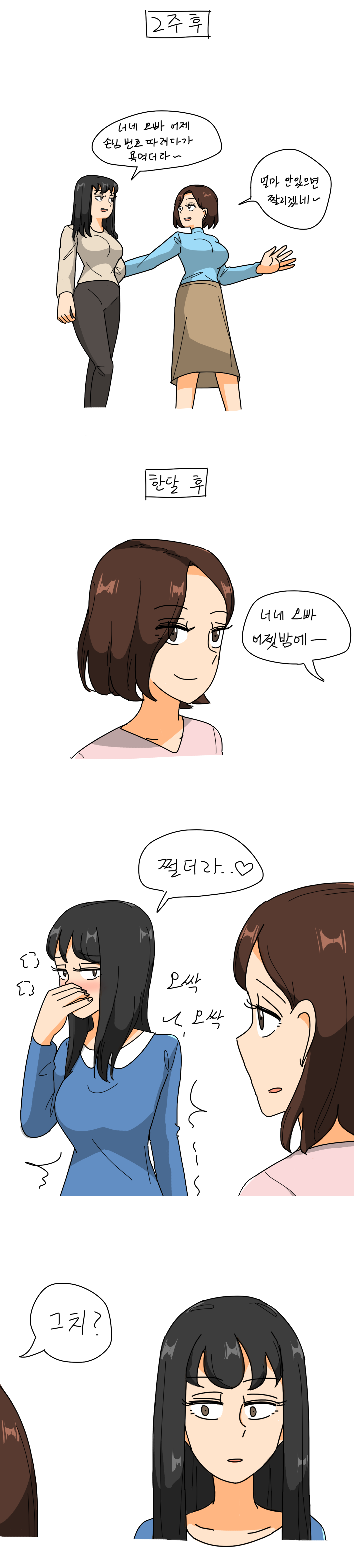 여동생이 오빠에 대해 물어보는 만화