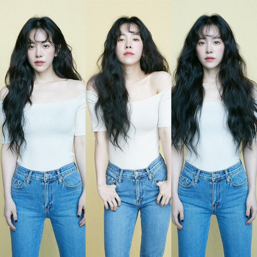 Han Jimin's jeans. A subtle pelvic fit.