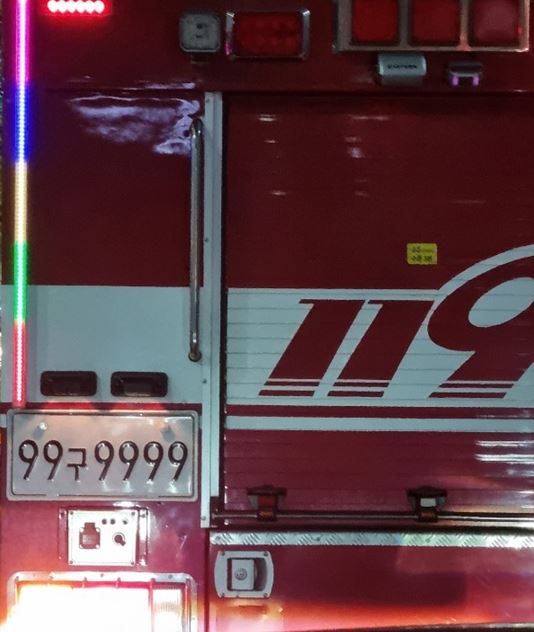 レア ナンバープレート 119 消防車