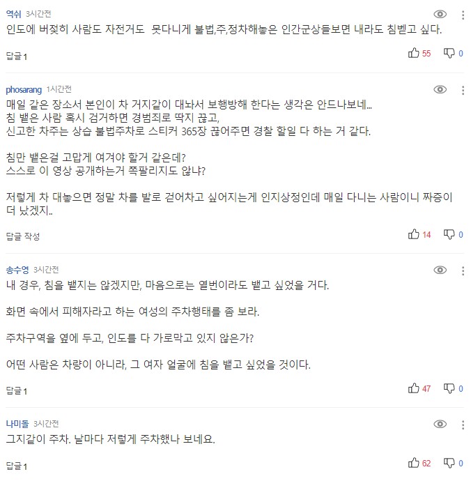 매일 차에 침 뱉어도 처벌 못 함