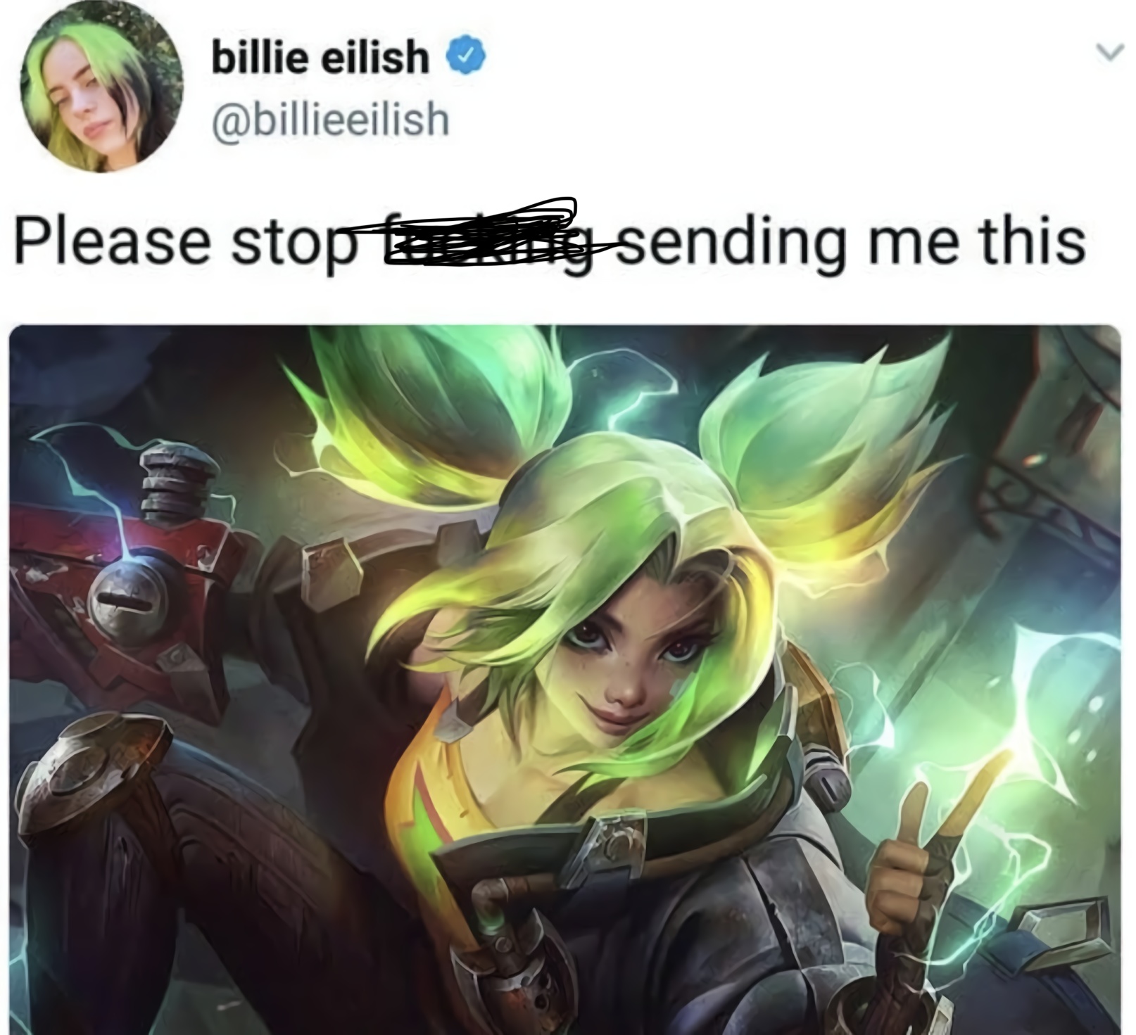 Billie Eilish is suffering from the launch of the new LOL champion.