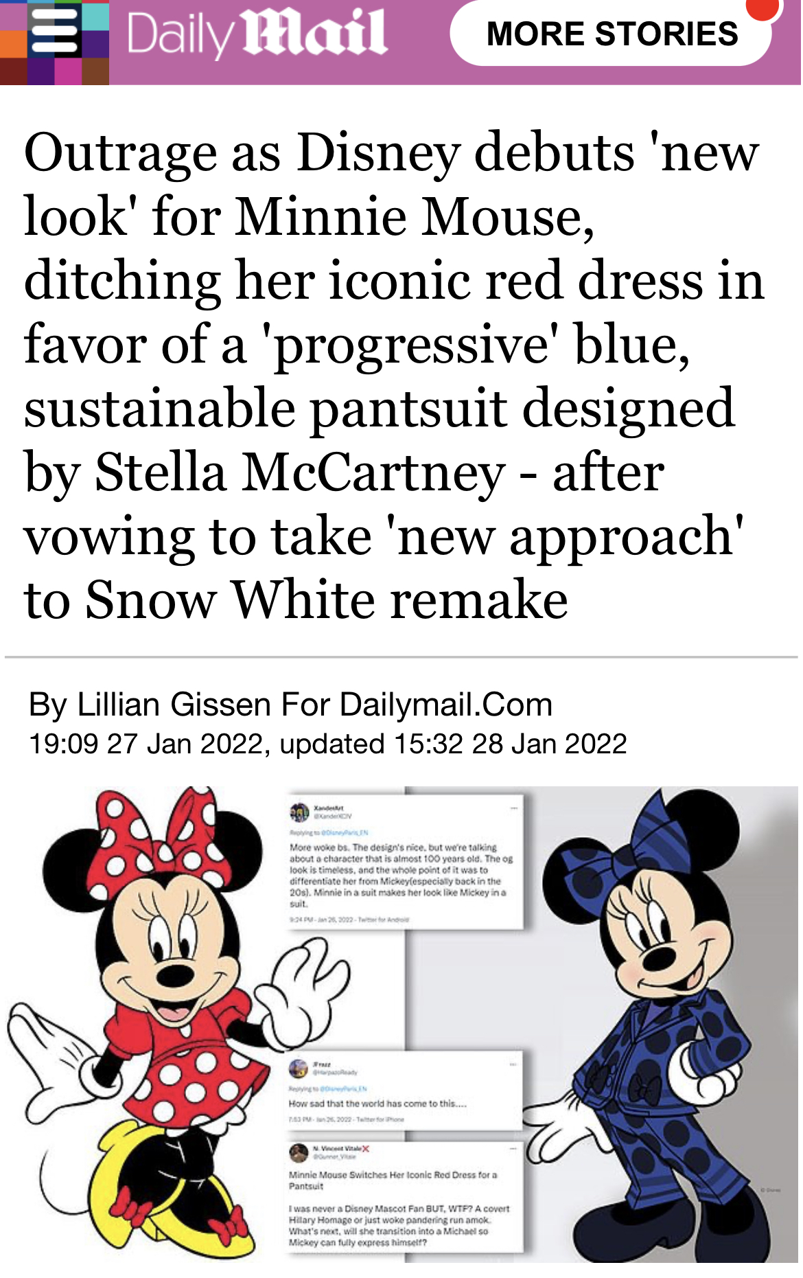 Minnie Mouse changed its design after 94 years.