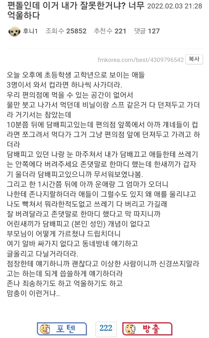 너무 억울했던 편돌이 후기