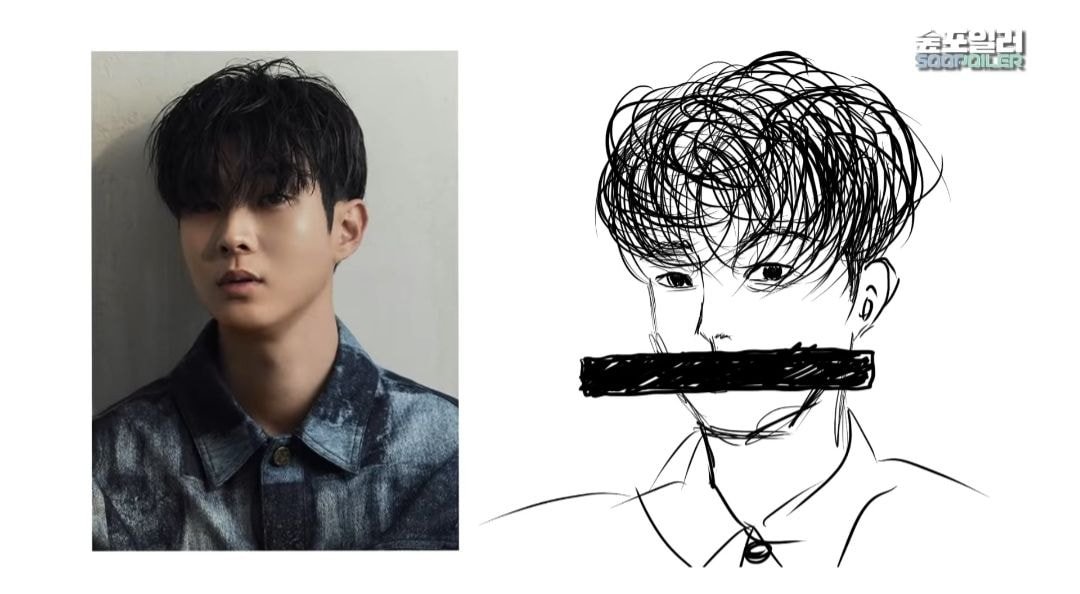 Choi Wooshik drawn by Suzy vs. Choi Wooshik drawn by Suzy.