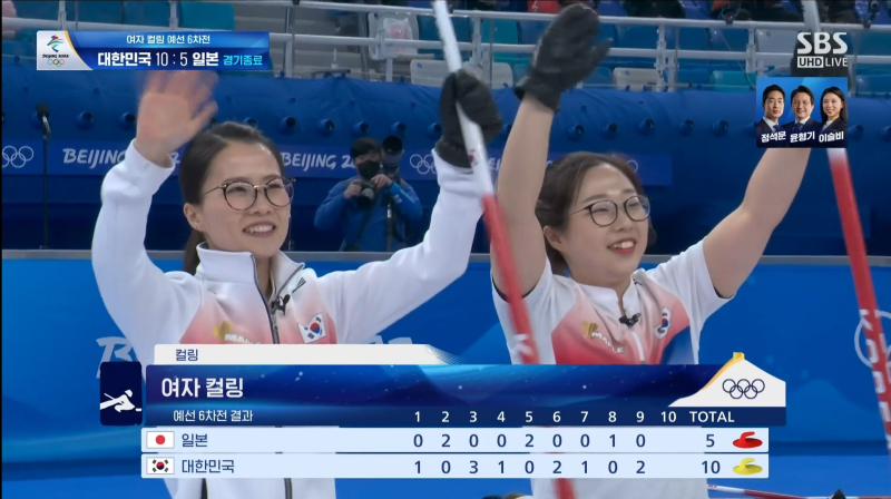 Team Kim's best shot in the Korea-Japan match.