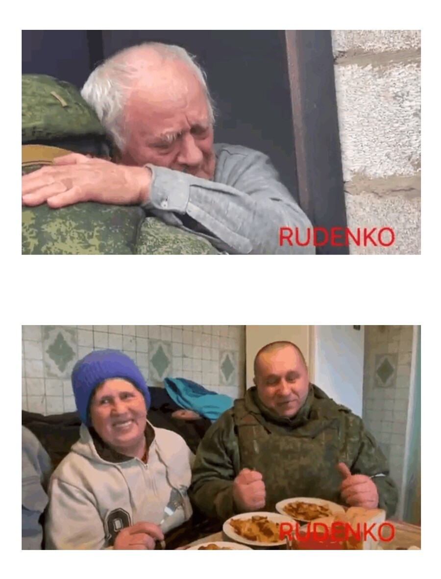 우크라이나에 계신 부모님을 만난 러시아군jpg