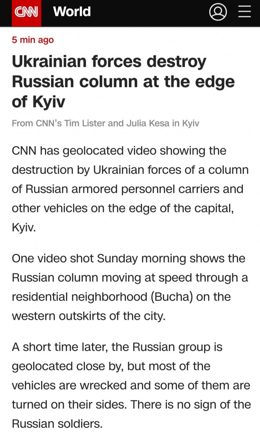 CNN) 키예프 외곽에서 러시아군 격퇴