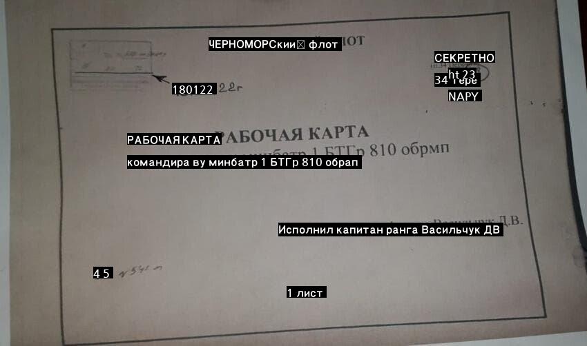 ロシア作戦書類のウクライナ国防省の鹵獲