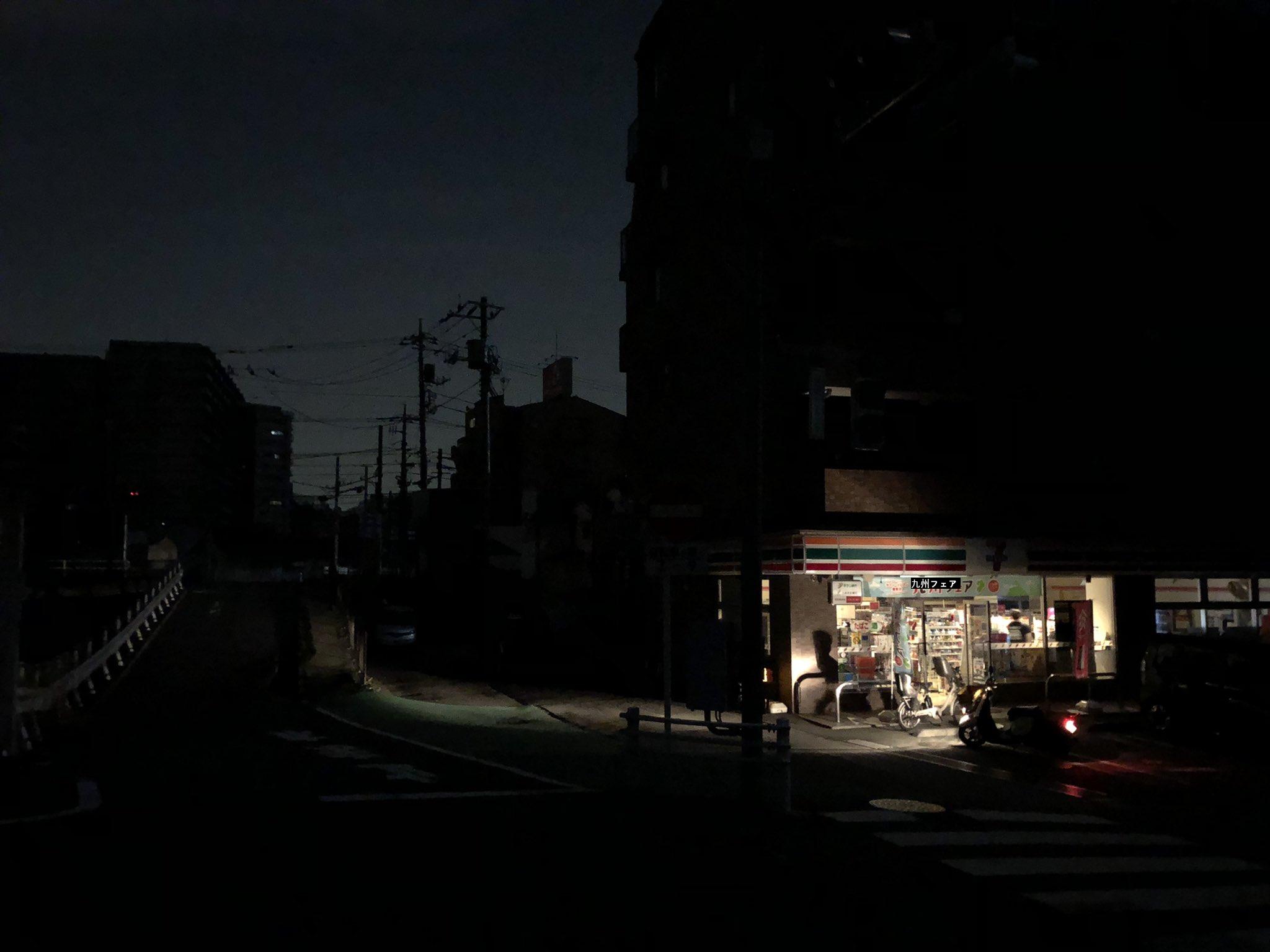 地震で大規模停電となったチョククgif