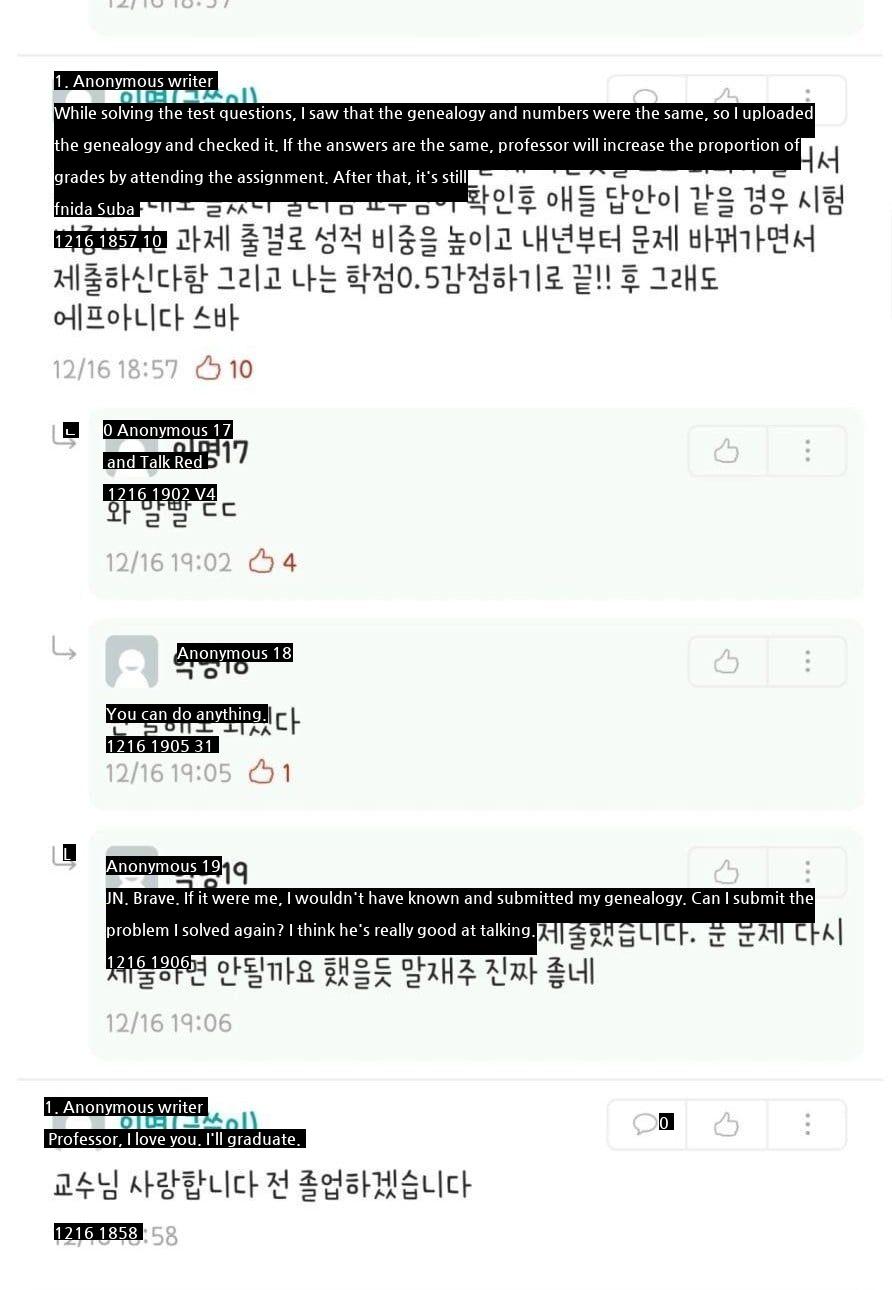 A person who submitted the genealogy by mistake while taking the exam, ssul.