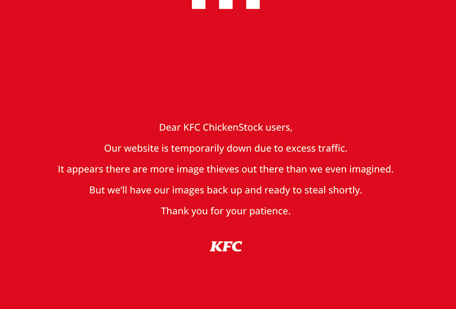 KFC's decision to steal chicken images.