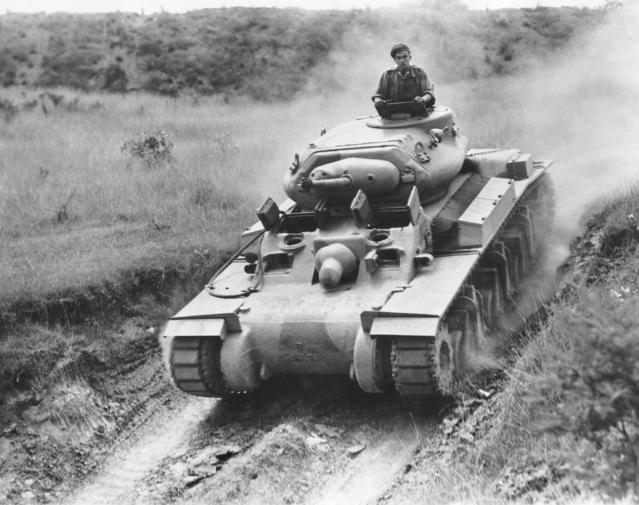 A tank modified by engineers 80 years ago to protect a book-pump machine gun.